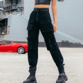 OEM Customized Wholesale Black Cargo Pants Women Custom